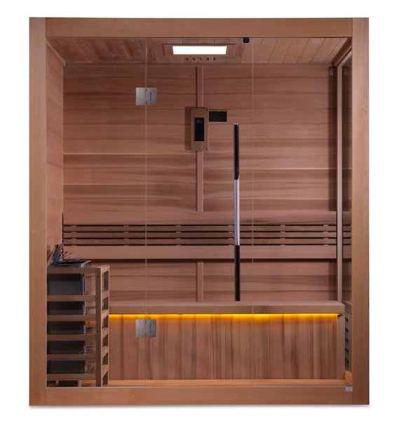 Golden Designs | Forssa Edition 3 Person Indoor Traditional Steam Sauna (GDI-7203-01) - Canadian Red Cedar Interior