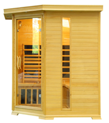 Vital Saunas | Premier 4-Person Corner Sauna - Hemlock