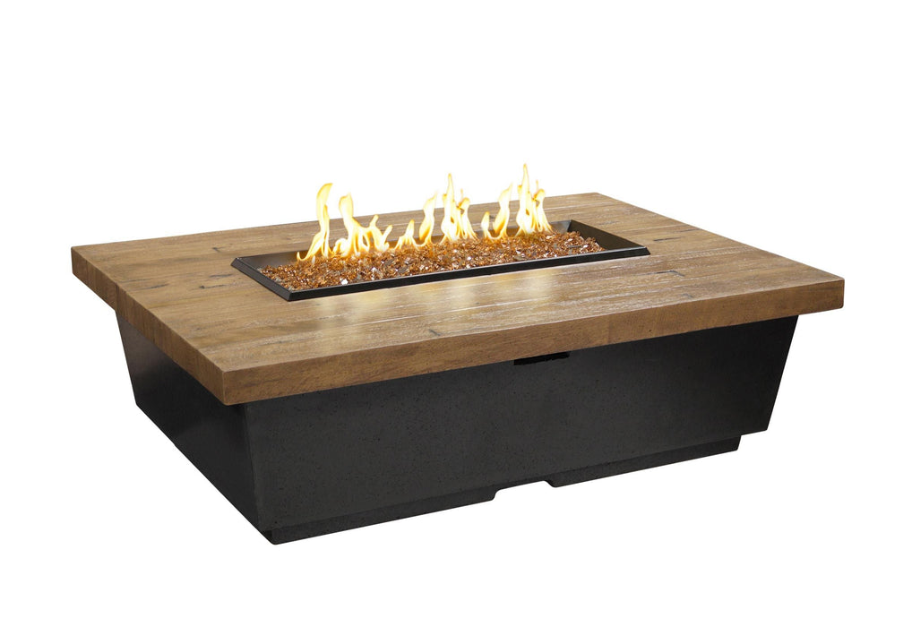 American Fyre Designs Contempo Rectangluar Reclaimed Wood Fire Table