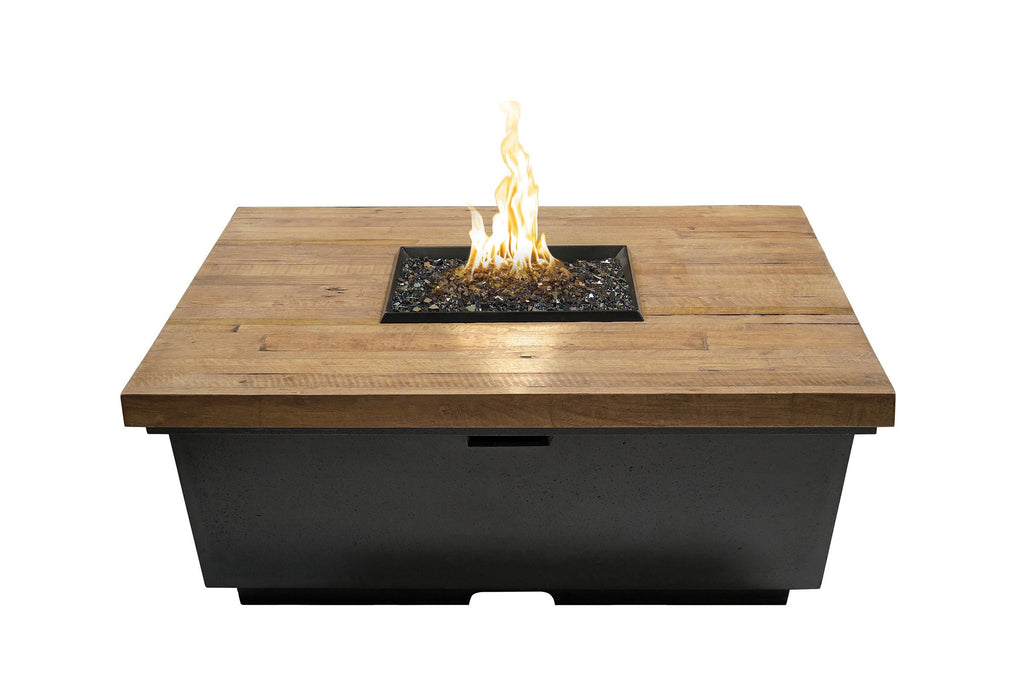 American Fyre Designs Contempo Square Reclaimed Wood Fire Table