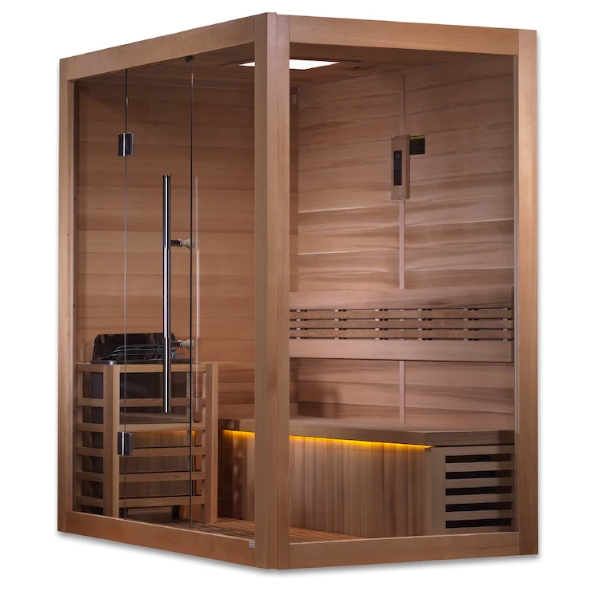 Golden Designs | Forssa Edition 3 Person Indoor Traditional Steam Sauna (GDI-7203-01) - Canadian Red Cedar Interior