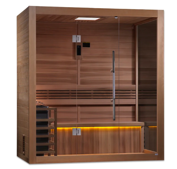 Golden Designs | Forssa Edition 3 Person Indoor Traditional Steam Sauna (GDI-7203-01) - Canadian Red Cedar Interior