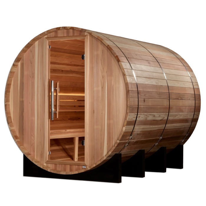Golden Designs | Klosters 6 Person Barrel Traditional Steam Sauna -  Pacific Cedar