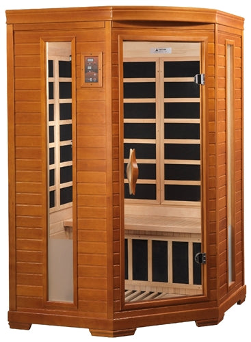 Dynamic | Heming 2-person Corner Low EMF (Under 8MG) FAR Infrared Sauna (Canadian Hemlock)