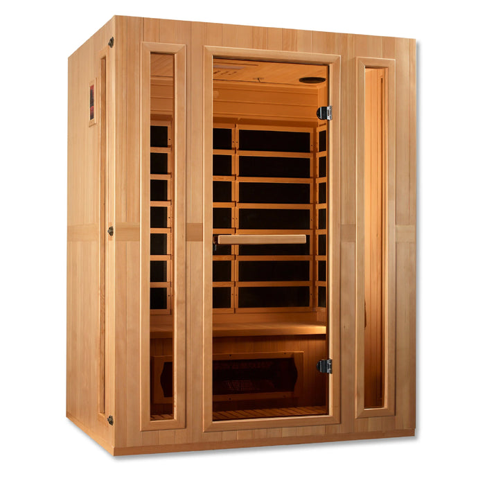 Maxxus 3-Person Corner Low EMF (Under 8MG) FAR Infrared Sauna (Canadian Hemlock)