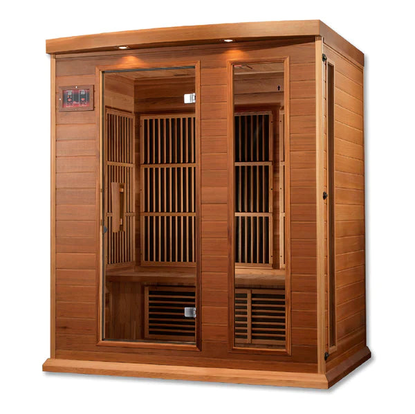 Maxxus 3-Person Near Zero EMF (Under 2MG) FAR Infrared Sauna (Canadian Red Cedar)