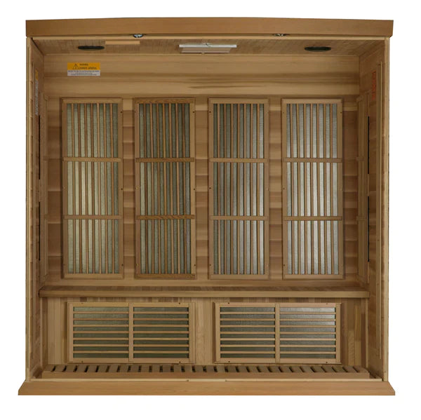 Maxxus 4-Person Corner Near Zero EMF (Under 2MG) FAR Infrared Sauna (Canadian Red Cedar)