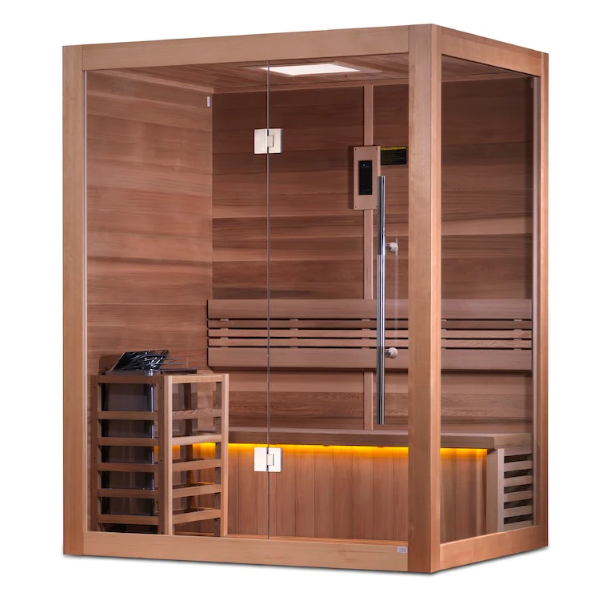 Golden Designs | Hanko Edition 2 Person Indoor Traditional Steam Sauna (GDI-7202-01) - Canadian Red Cedar Interior