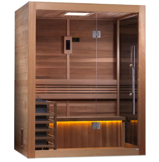 Golden Designs | Hanko Edition 2 Person Indoor Traditional Steam Sauna (GDI-7202-01) - Canadian Red Cedar Interior