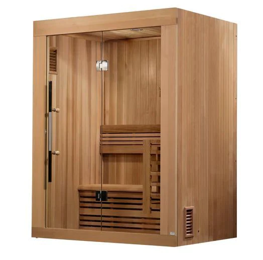 Golden Designs | Sundsvall Edition 2 Person Traditional Steam Sauna - Canadian Red Cedar