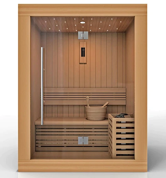 Golden Designs | Sundsvall Edition 2 Person Traditional Steam Sauna - Canadian Red Cedar